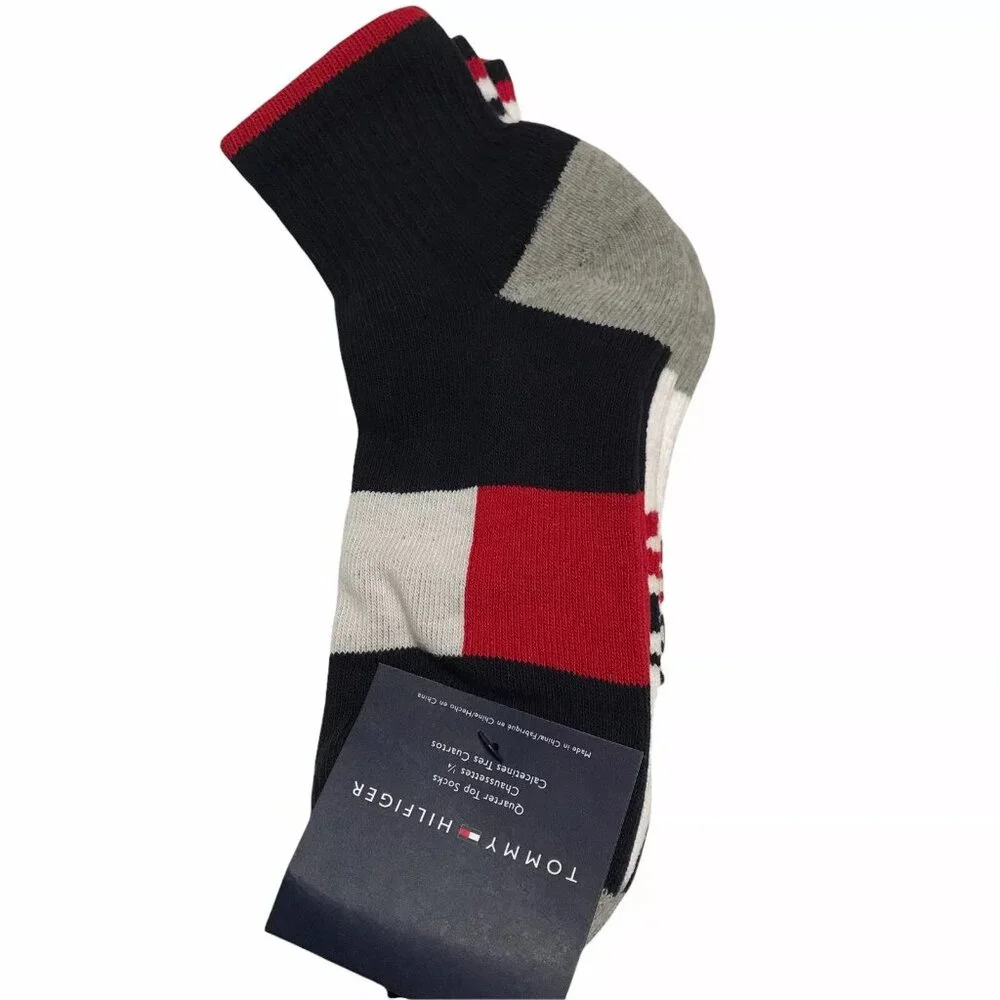 Tommy‎ Hilfiger Boys/Girls Socks Size L (9-12 years) Quarter Top 3 Pack